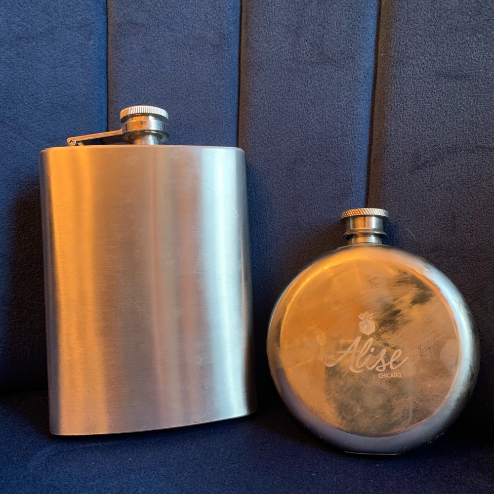 NWOT stainless steel flasks